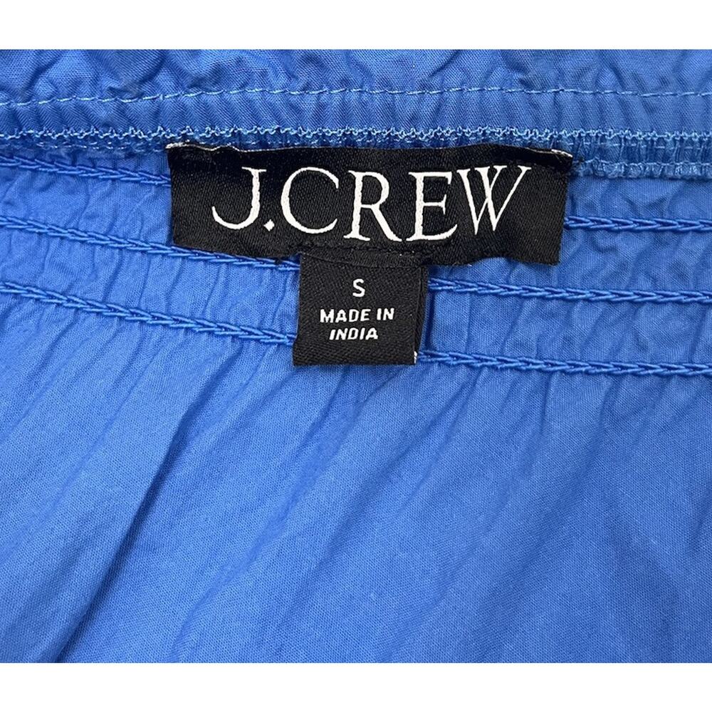 J. Crew Blue One Shoulder Cotton Poplin Midi Dress Coastal Resort Size Small - Picture 7 of 9
